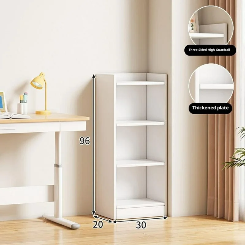 Estante de Armazenamento de 3 Andares Estreita de 30 cm D27 para Sala de Estar - Branco