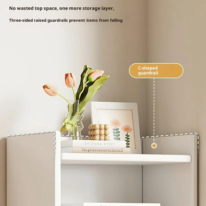 D27 30cm Libreria Stretta a 4 Ripiani Mobiletto Portaoggetti per Soggiorno Organizzatore Scaffale - Bianco