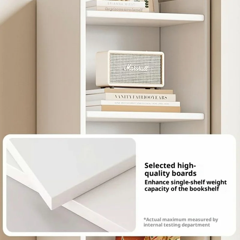 D27 30cm Libreria Stretta a 4 Ripiani Mobiletto Portaoggetti per Soggiorno Organizzatore Scaffale - Bianco