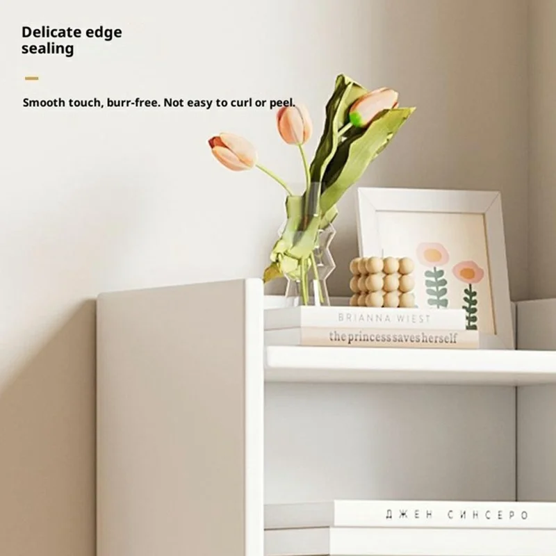 D27 30cm Libreria Stretta a 4 Ripiani Mobiletto Portaoggetti per Soggiorno Organizzatore Scaffale - Bianco