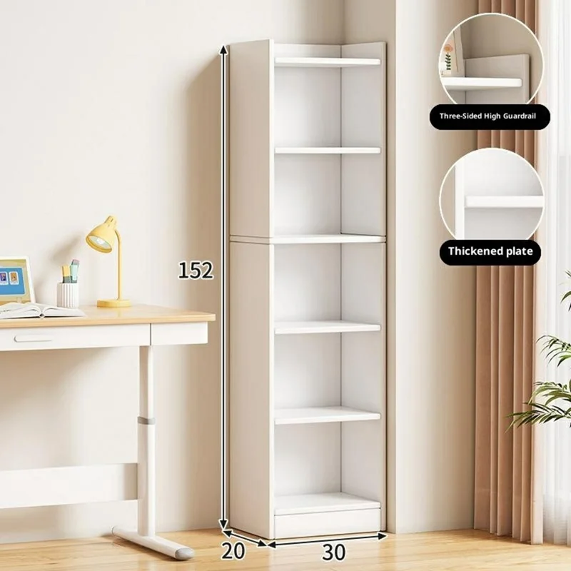 Estante de Armazenamento Estreita com 5 Prateleiras, 30 cm, para Sala de Estar - Branco