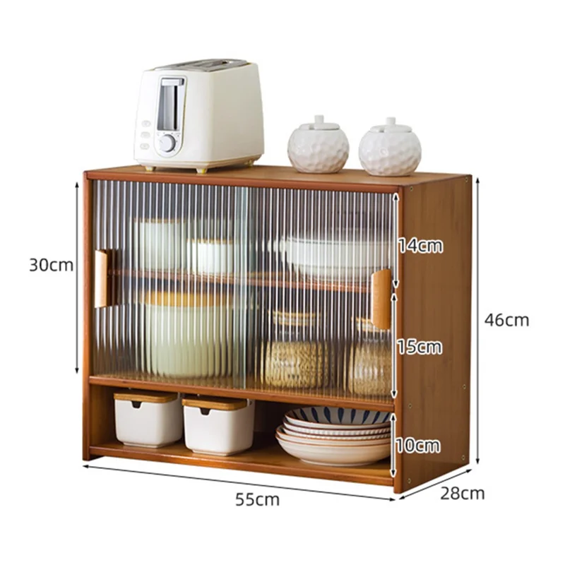 Küchenarbeitsplatte Gewürzregal Organizer Multifunktionale Aufbewahrungsregale Verstellbare Trennwände 55 cm Länge - Burlywood