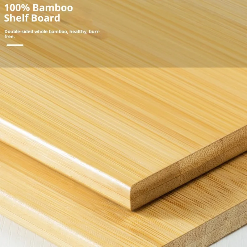 Organizador de especias para encimera de cocina de 67 cm de longitud, multiusos, con estantes escalonados y divisores ajustables - Color bambú