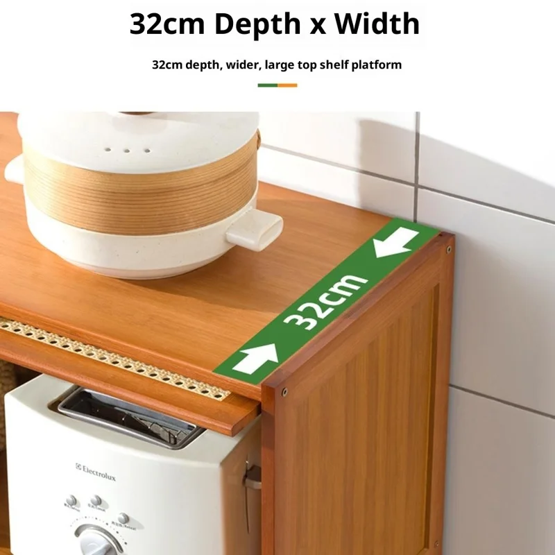 Estantería de Almacenamiento de Cocina de 2 Niveles de 80 cm, Organizador Multifuncional de Gabinete para Ahorrar Espacio en la Despensa