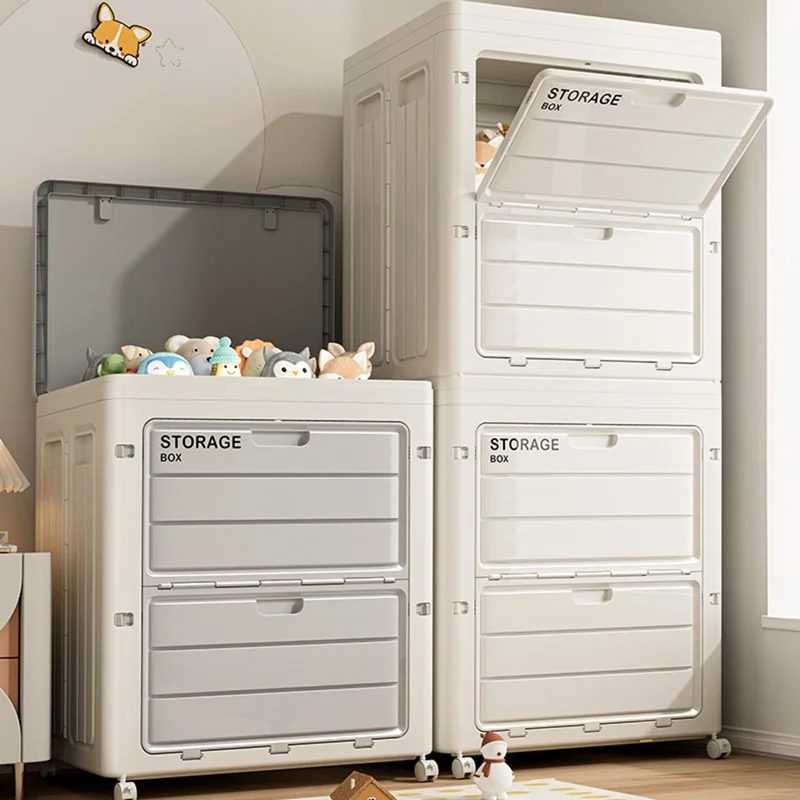 Caixa de Armazenamento de Roupas e Brinquedos de Grande Capacidade 6998 160L com Divisor, Organizador Dobrável de Duas Camadas - Marrom