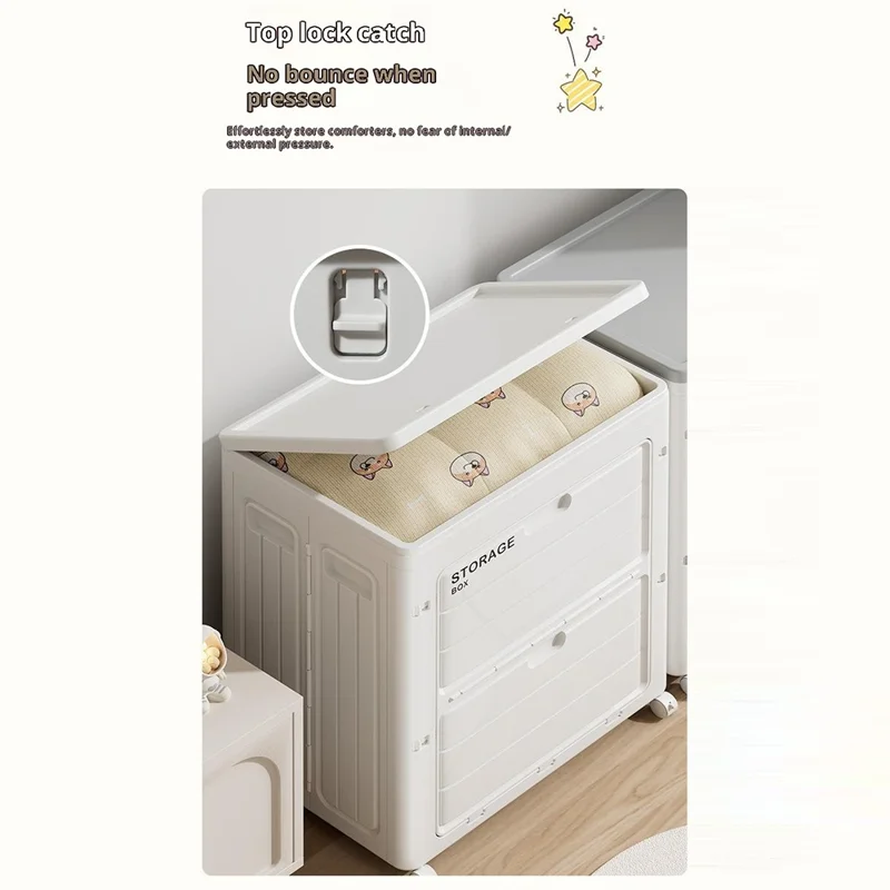 6999 Stackable Toy Clothes Storage Box 160L Large Capacity Foldable Organizer Container with Flip Door - Brown