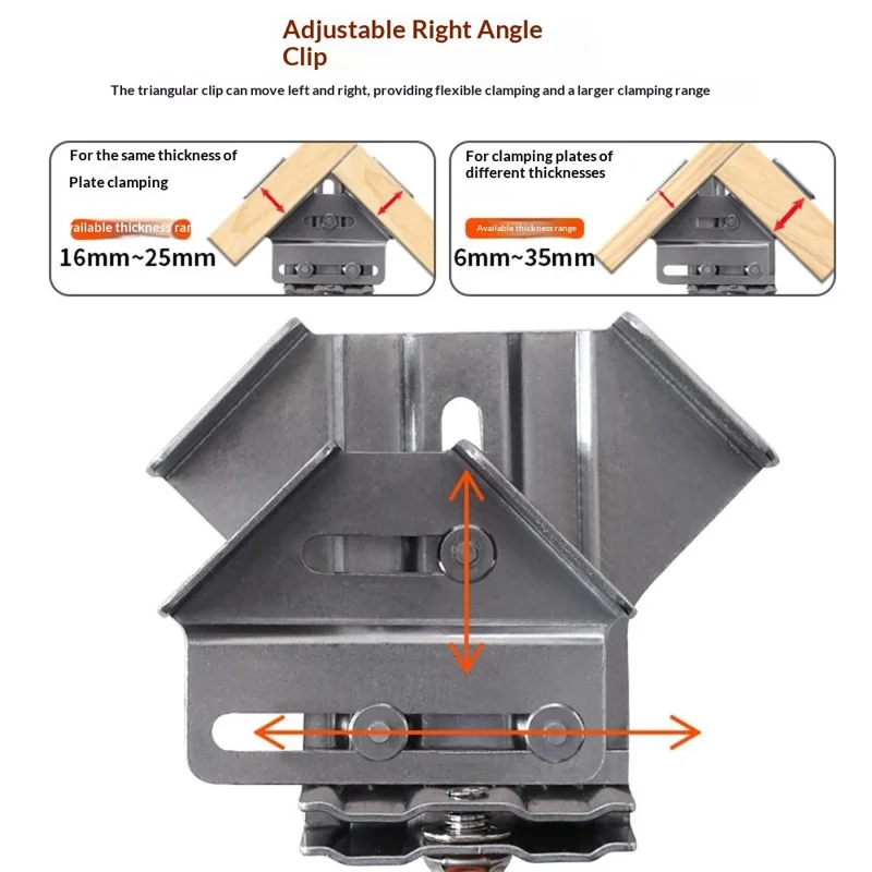 Stainless Steel Right Angle Clamp 90° Woodworking Tool Quick Grip Frame Splicing Positioner - Closed Right Angle Clamp