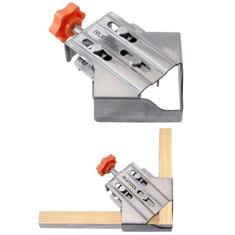 Stainless Steel Right Angle Clamp 90° Woodworking Tool Quick Grip Frame Splicing Positioner - Closed Right Angle Clamp