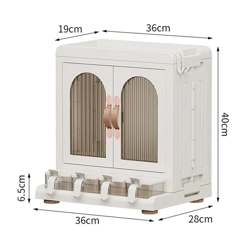 Kitchen Spice Rack Organizer Countertop Dustproof Seasoning Container Storage Cabinet Shelf for Home