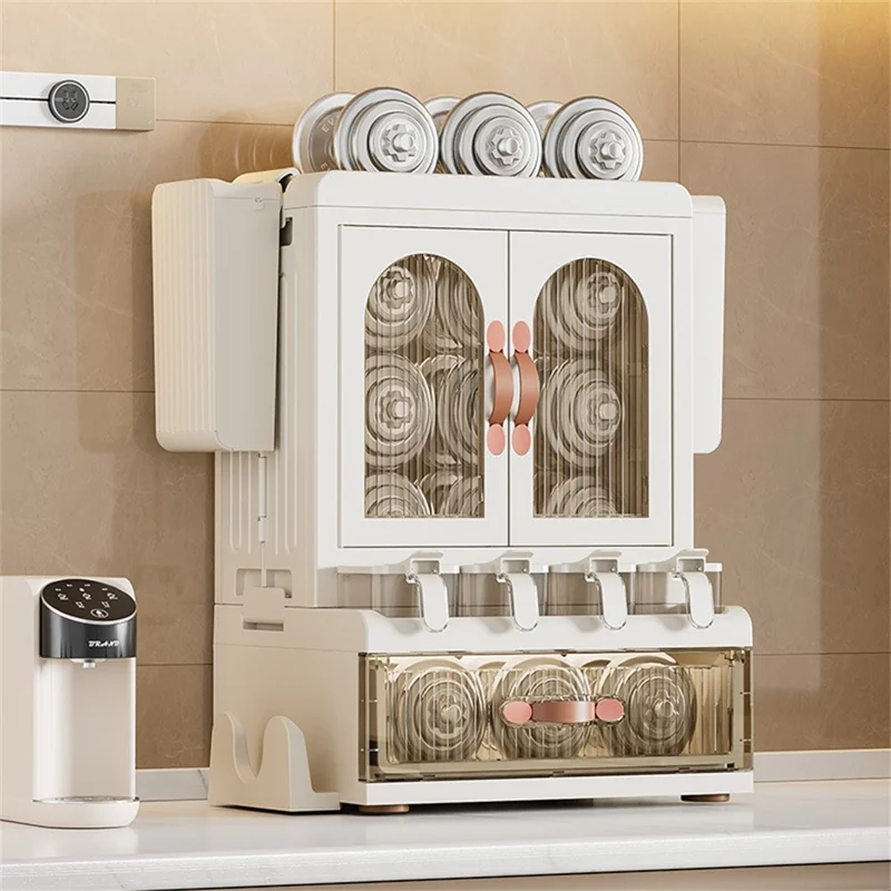 Set di scaffali per spezie da cucina con cassetto / Bacchette / Supporto per taglierina Organizzatore da bancone a più livelli per la conservazione domestica per la cucina