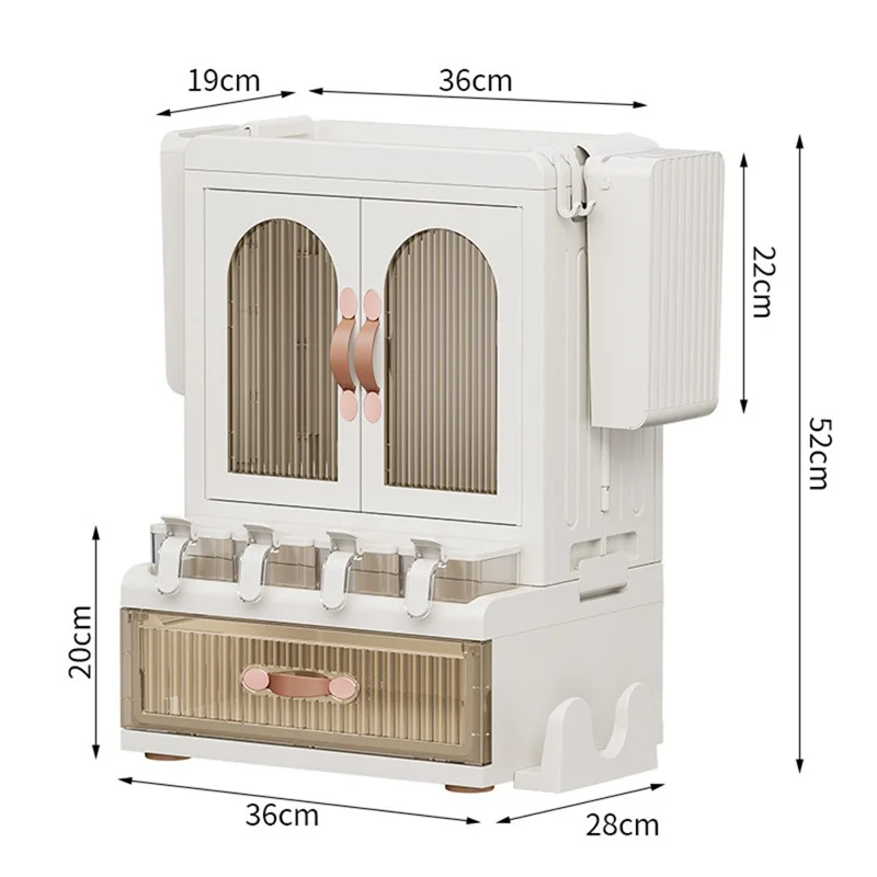 Set di scaffali per spezie da cucina con cassetto / Bacchette / Supporto per taglierina Organizzatore da bancone a più livelli per la conservazione domestica per la cucina