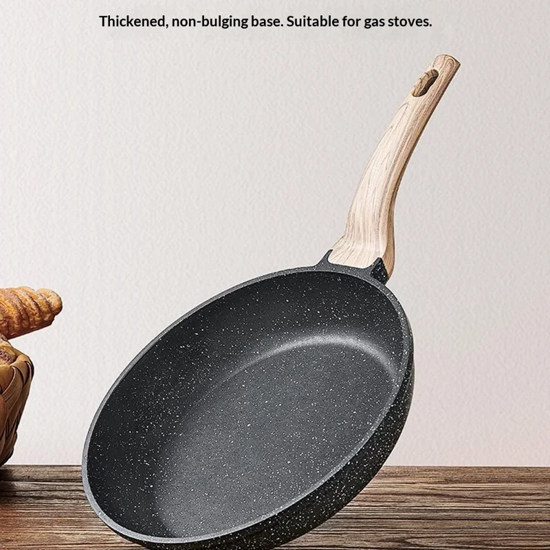 MENJO Granite Frying Pan 20cm Non Stick Skillet with Spatula for Home Cooking