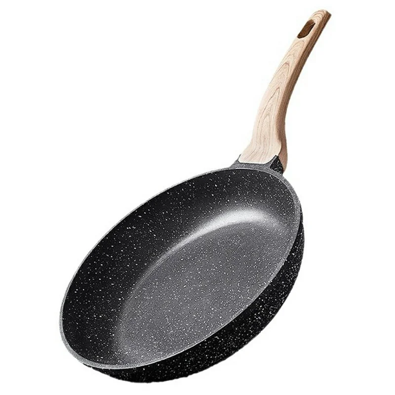 MENJO Granite Frying Pan 26cm Non Stick Skillet with Lid / Spatula for Home Cooking