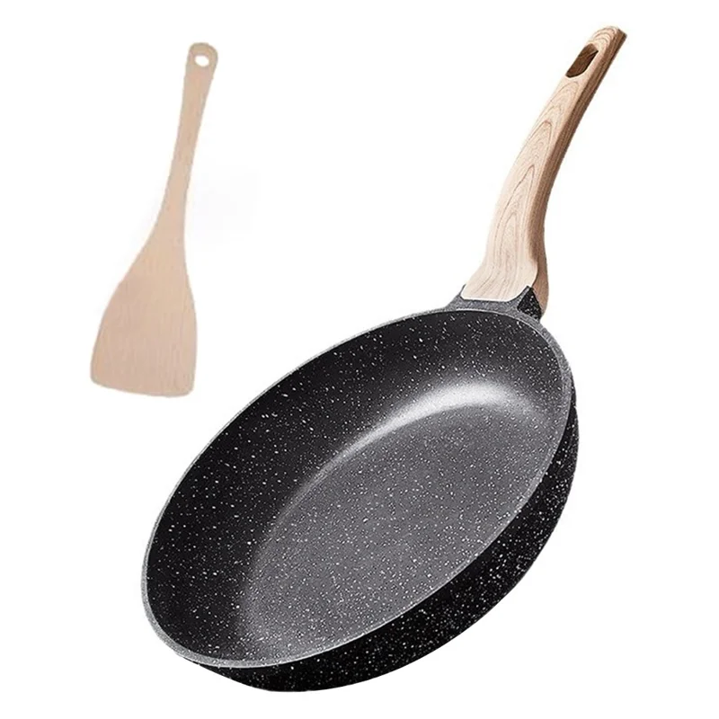 MENJO Granite Frying Pan 30cm Non Stick Skillet with Spatula for Home Cooking