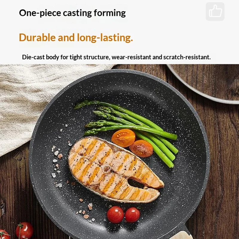 MENJO Granite Frying Pan 30cm Non Stick Skillet with Spatula for Home Cooking