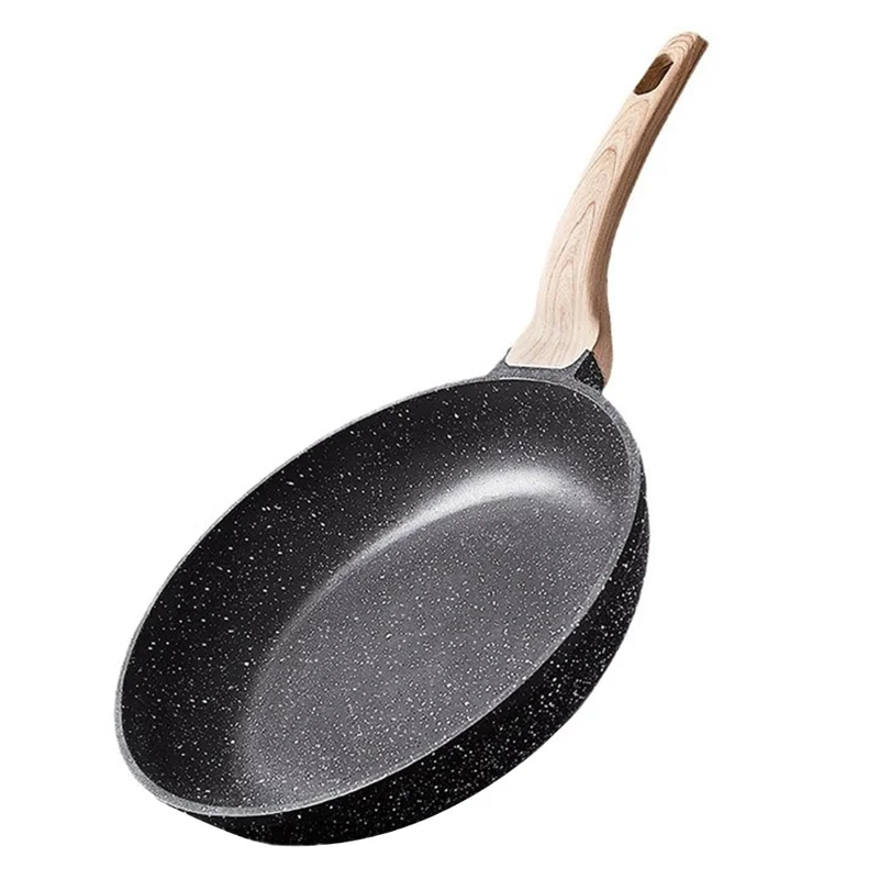 MENJO Granite Frying Pan 30cm Non Stick Skillet with Lid / Spatula for Home Cooking