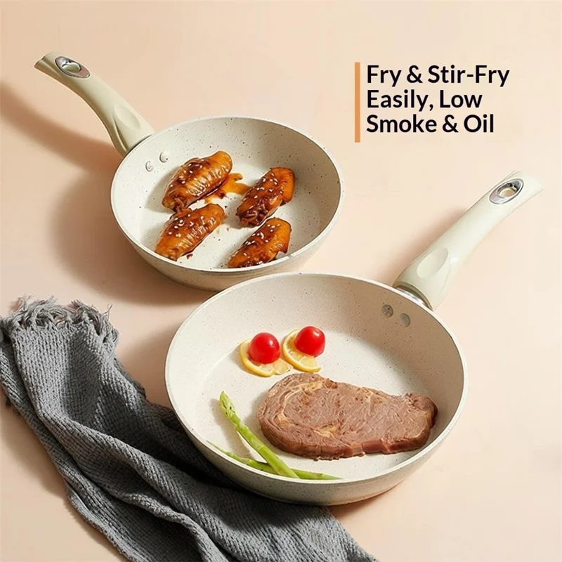 20 cm Maifanit Antihaft-Bratpfanne, Multifunktionspfanne mit Deckel und Holzspatel für Induktions- und Gasherd