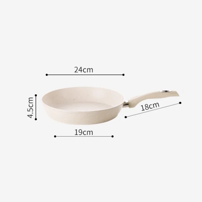 24 cm Maifanit-Antihaftbratpfanne, Mehrzweckpfanne mit Deckel und Holzspatel für Induktions- und Gasherd