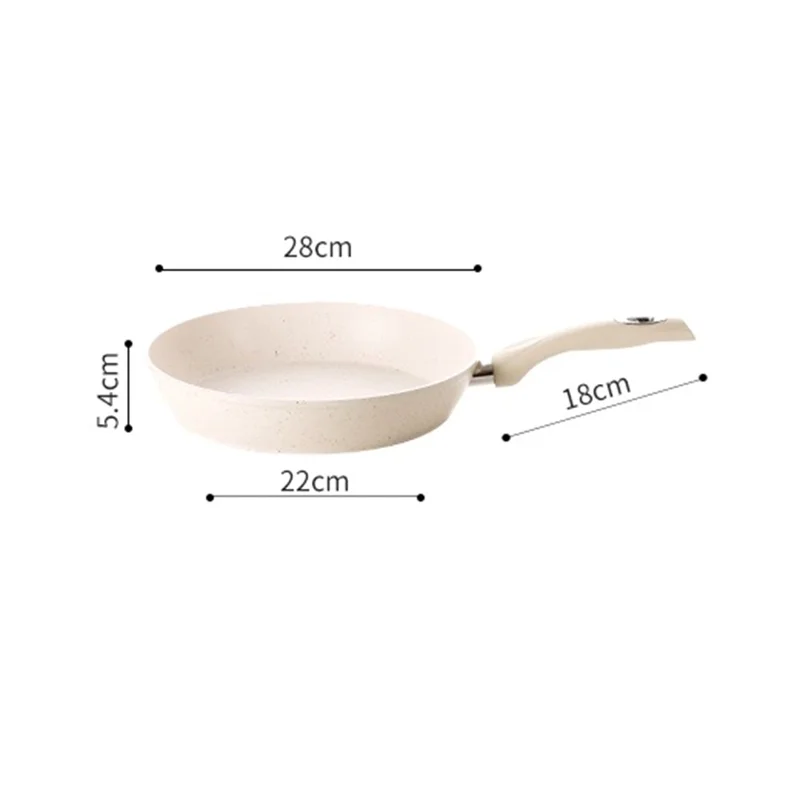 Poêle à frire antiadhésive en maïfénite de 28 cm, poêle polyvalent avec couvercle et spatule en bois pour plaques à induction et gaz