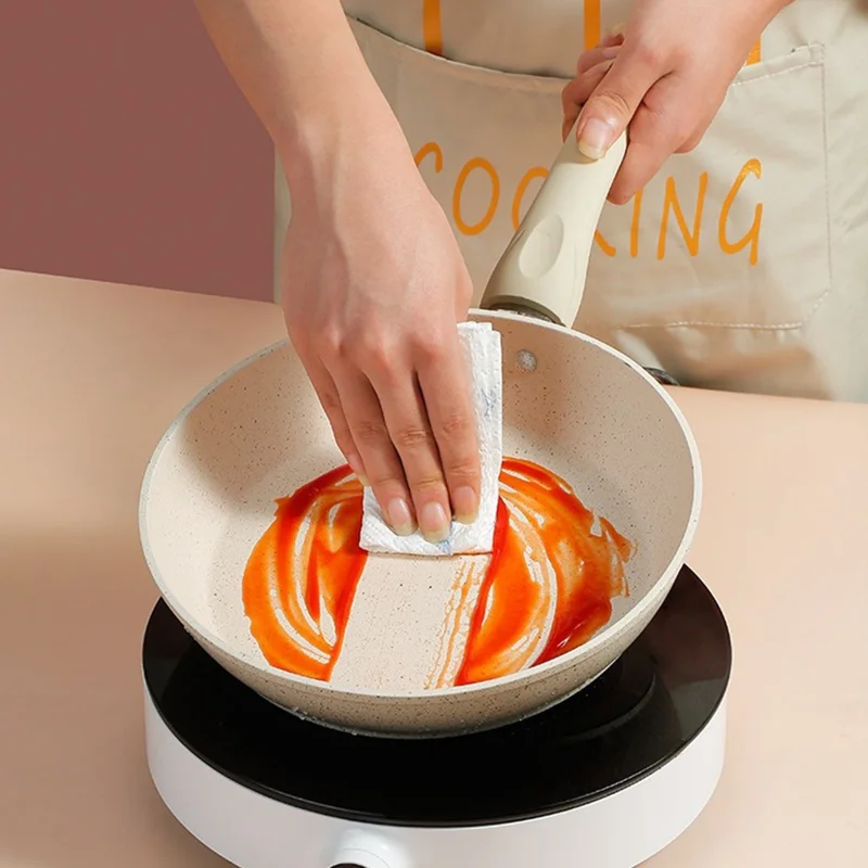 Poêle à frire antiadhésive en maïfénite de 28 cm, poêle polyvalent avec couvercle et spatule en bois pour plaques à induction et gaz