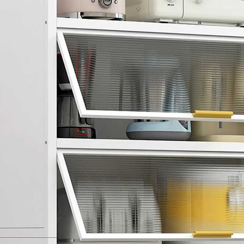 100cm 5-Tier Kitchen Storage Cabinet with Doors Dustproof Freestanding Pantry Organizer for Utensils Food - Grey