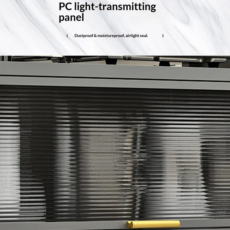 100cm 5-Tier Kitchen Storage Cabinet with Doors Dustproof Freestanding Pantry Organizer for Utensils Food - Grey