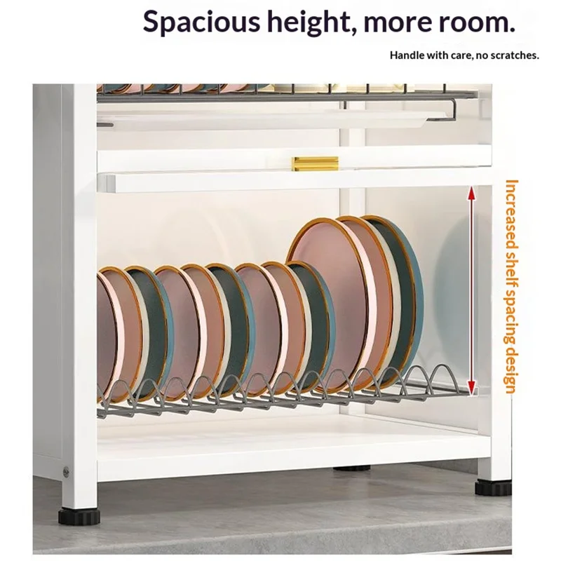 Scaffale Cucina a Doppio Livello 45 cm con Antina Ribaltabile, Armadietto per Stoviglie a Prova di Polvere con Vassoio Estraibile per Scarico - Nero