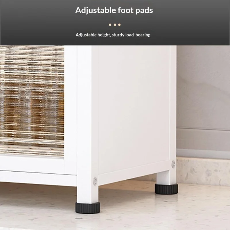 Mobile per Piatti da Cucina con Ante, Organizzatore da Appoggio 3 Livelli 45 cm, Scaffale con Scolapiatti e Ripostiglio per Piatti/Bicchieri/Barattoli - Nero