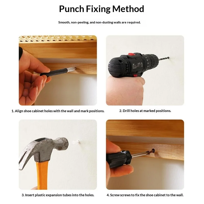 3-Tier Ultra Thin 70cm Entryway Shoe Rack Large Capacity Flip-Down Door Shoe Cabinet with Raised Feet for Home - White