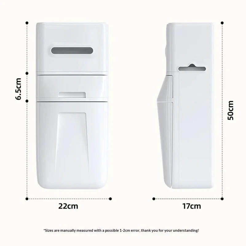 Lixeira de Parede com Tampa e Porta-Toalhas em Combinação, Economia de Espaço para Casa de Banho, Cozinha e Sala de Estar - Branco