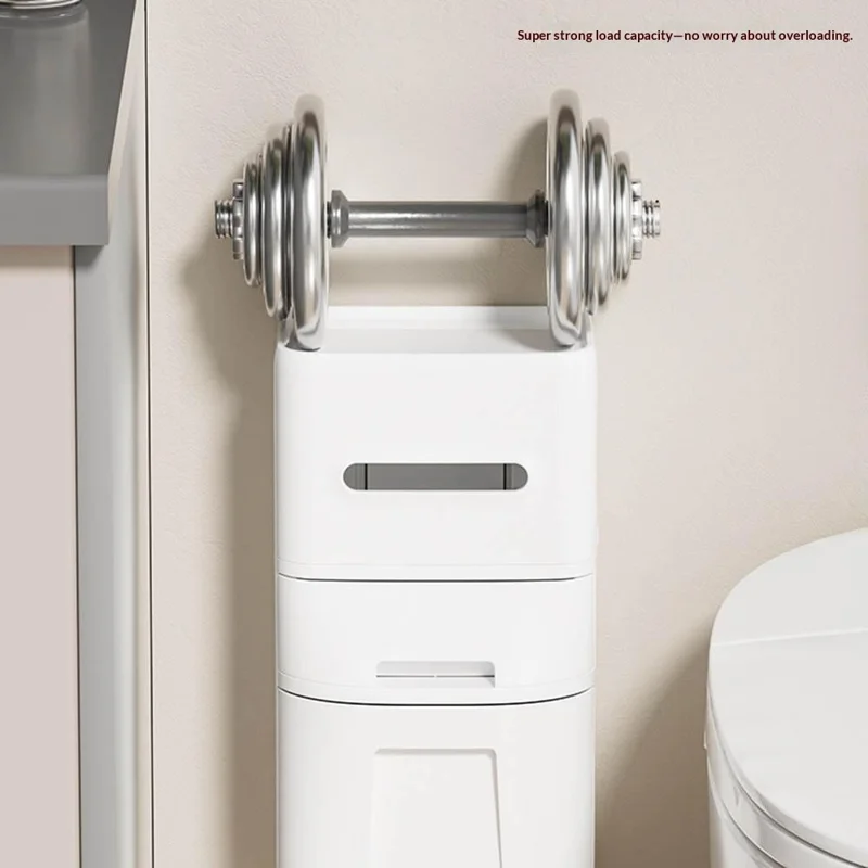 Lixeira de Parede com Tampa e Porta-Toalhas em Combinação, Economia de Espaço para Casa de Banho, Cozinha e Sala de Estar - Branco