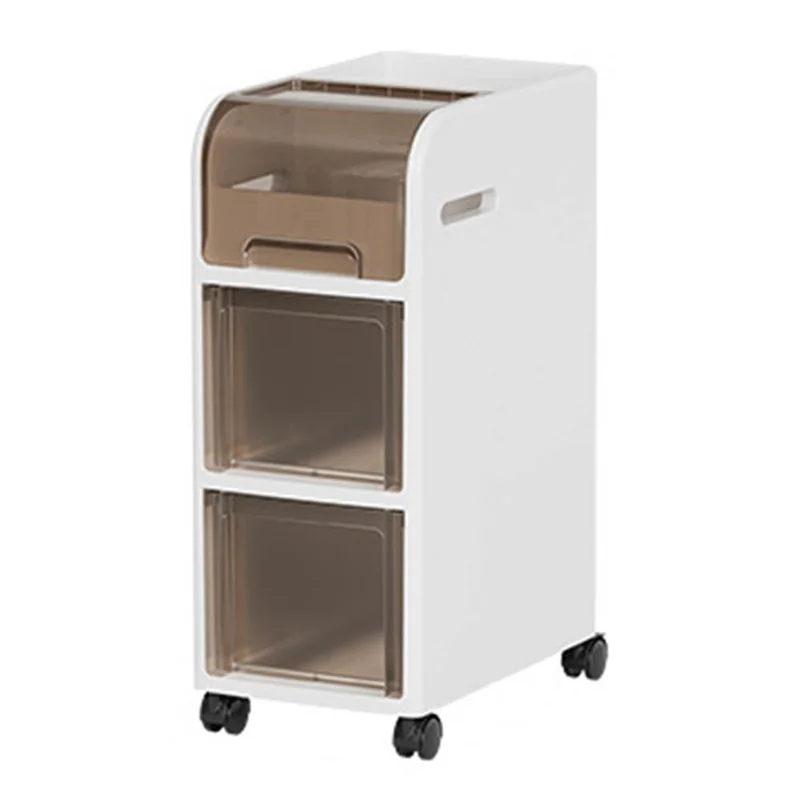 3 Tier Bathroom Storage Shelf with Wheels for Toilet Space Saver Slim Storage Organizer Rack