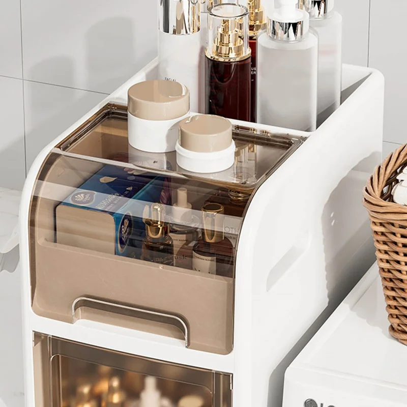 3 Tier Bathroom Storage Shelf with Wheels for Toilet Space Saver Slim Storage Organizer Rack