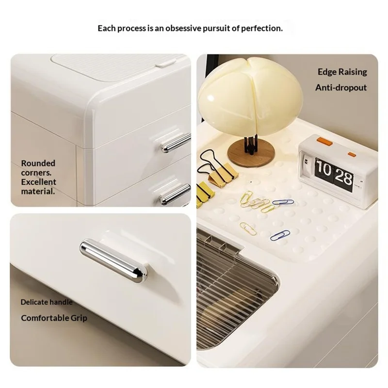 Boîte de rangement de bureau à un niveau avec verrouillage par mot de passe, classeur discret, armoire de sécurité - Gris transparent