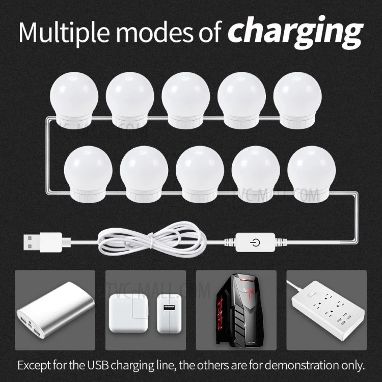 6 Bulbs LED Makeup Mirror Light Bulb Vanity Dimmable Lamp for Dressing Table