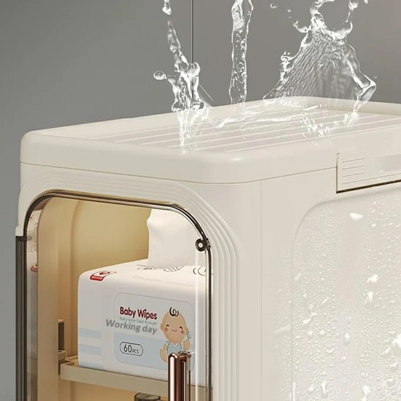 Storage Cabinet 5 Tier Narrow Gap Organizer with Wheels Waterproof Dustproof for Bathroom Kitchen Bedroom - Grey