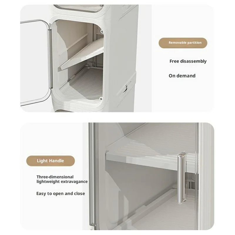 Storage Cabinet 5 Tier Narrow Gap Organizer with Wheels Waterproof Dustproof for Bathroom Kitchen Bedroom - Grey