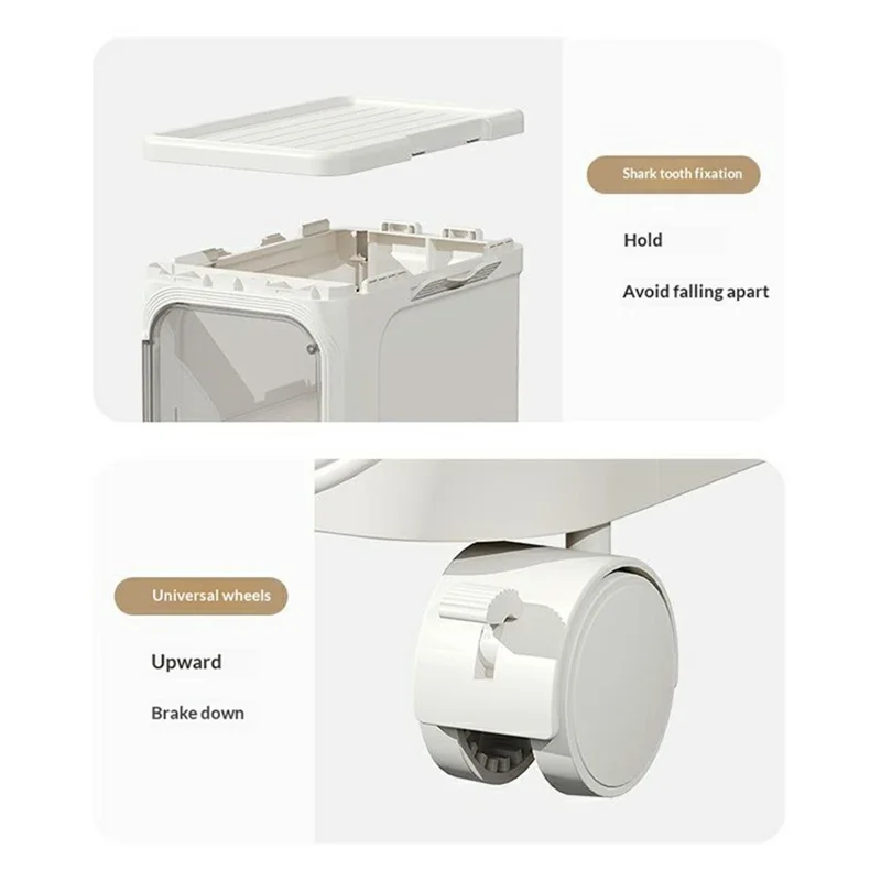 Storage Cabinet 5 Tier Narrow Gap Organizer with Wheels Waterproof Dustproof for Bathroom Kitchen Bedroom - Grey