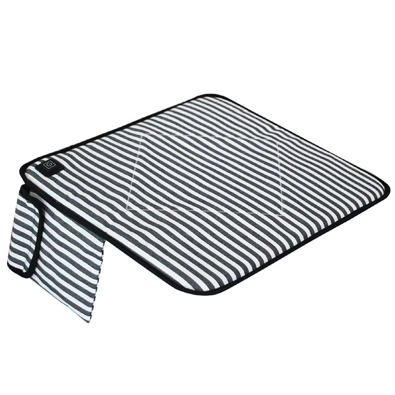 43x43cm Portable Heated Seat Cushion 3 Temperature Modes Magic Tape Pocket Foldable Warming Pad for Camping Car Office - Blue