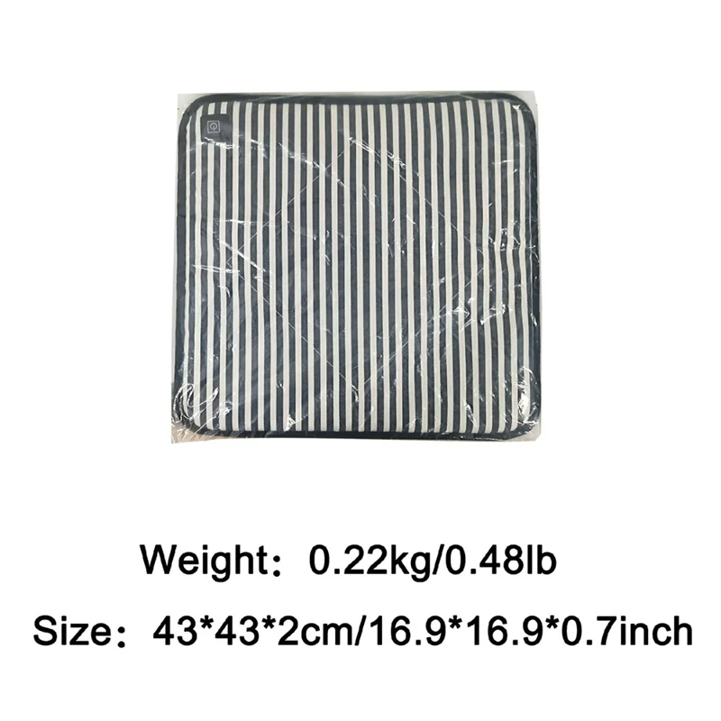 43x43cm Portable Heated Seat Cushion 3 Temperature Modes Magic Tape Pocket Foldable Warming Pad for Camping Car Office - Blue