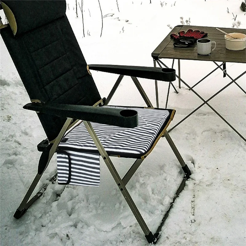 43x43cm Portable Heated Seat Cushion 3 Temperature Modes Magic Tape Pocket Foldable Warming Pad for Camping Car Office - Blue