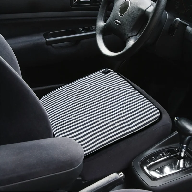 43x43cm Portable Heated Seat Cushion 3 Temperature Modes Magic Tape Pocket Foldable Warming Pad for Camping Car Office - Blue