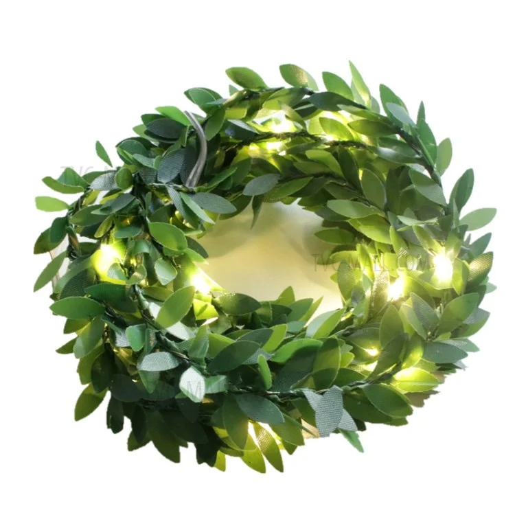 5m 50 LED -simulation Grüne Blatt Rattan Rätsel Licht String Batterie Betrieben Weihnachtsfairy Party DIY Dekoration