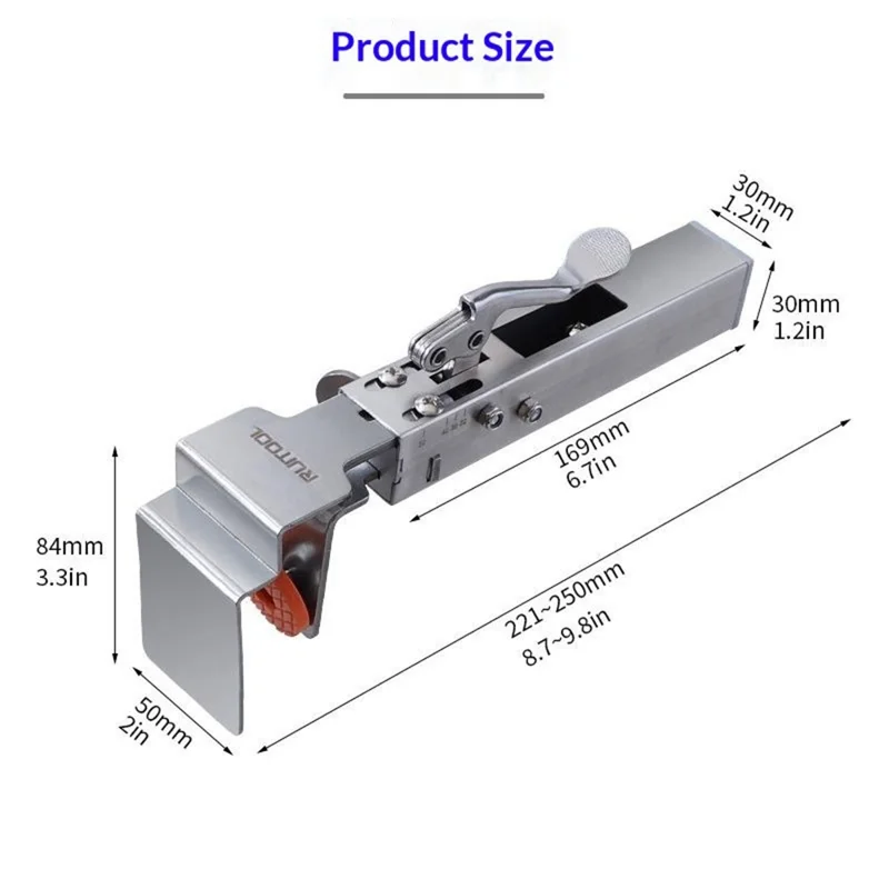 RUITOOL Stainless Steel Adjustable Drawer Installation Clamp 21-50mm Thickness Range Woodworking Tool for Cabinet