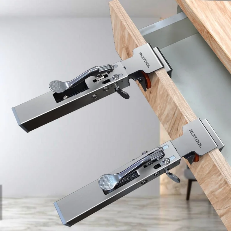 RUITOOL Stainless Steel Adjustable Drawer Installation Clamp 21-50mm Thickness Range Woodworking Tool for Cabinet
