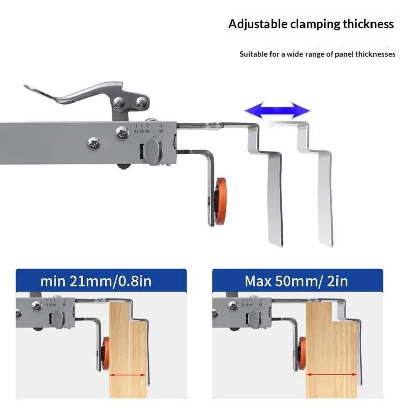 RUITOOL Stainless Steel Adjustable Drawer Installation Clamp 21-50mm Thickness Range Woodworking Tool for Cabinet