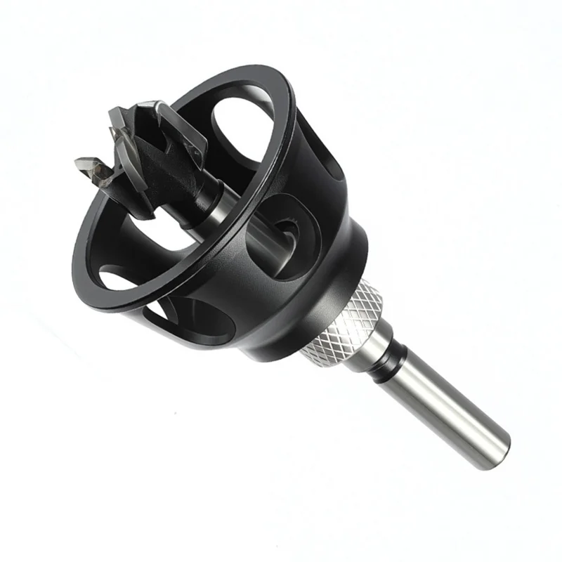 RUITOOL Aluminum Alloy Vertical Drilling Positioning Tool Kit Hole Saw Chamfering Woodworking Tool Set - 19mm Hole  /  Short Drill Bit