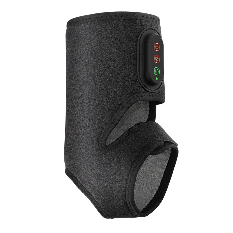 1Pc APP Control Electric Ankle Massager with Heating Vibration Relaxation Support Belt Foot Joint Wrap - Black