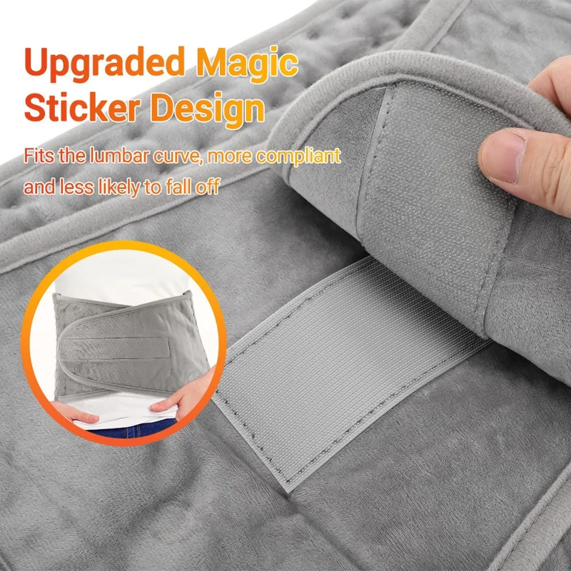 102309 9-Level Heating Belt PTC Control 4 Timers Washable Electric Heating Pad for Waist Back, EU Plug