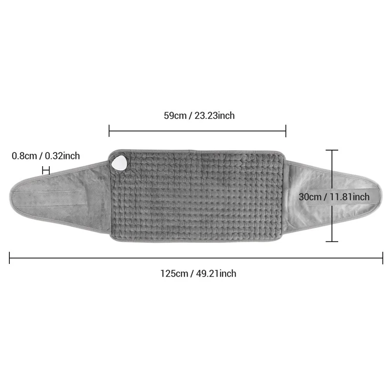 102309 9-Level Heating Belt PTC Control 4 Timers Washable Electric Heating Pad for Waist Back, EU Plug